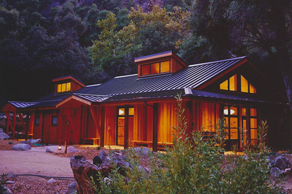 Tassajara retreat hall at night