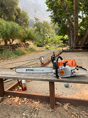 Tassajara 2021 Fire - chainsaw