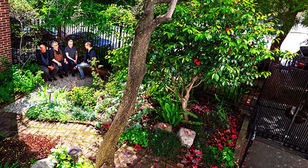 City Center Side Garden People Talking